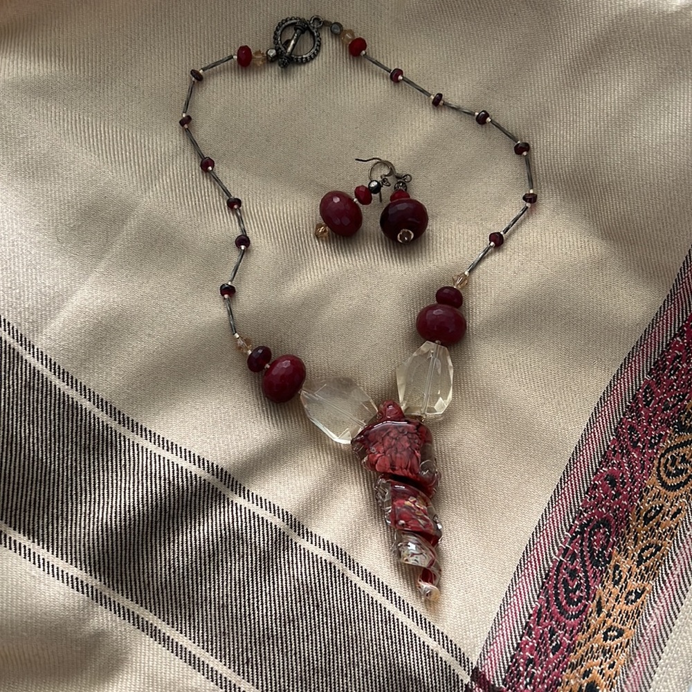 Statement Shell Necklace and Earrings